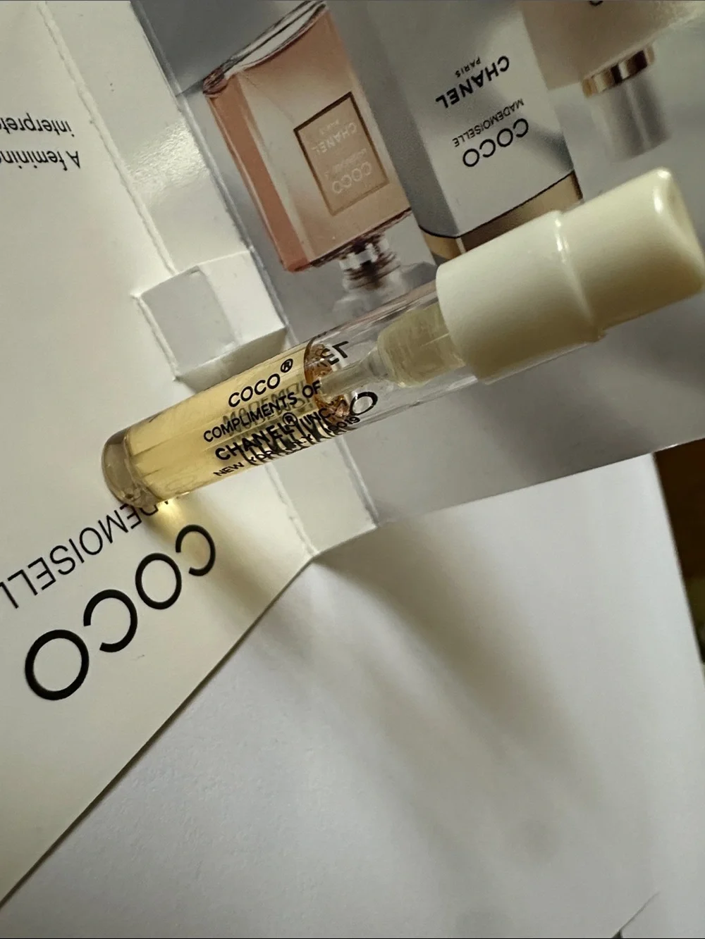 Coco Chanel  Sample Vial and display card